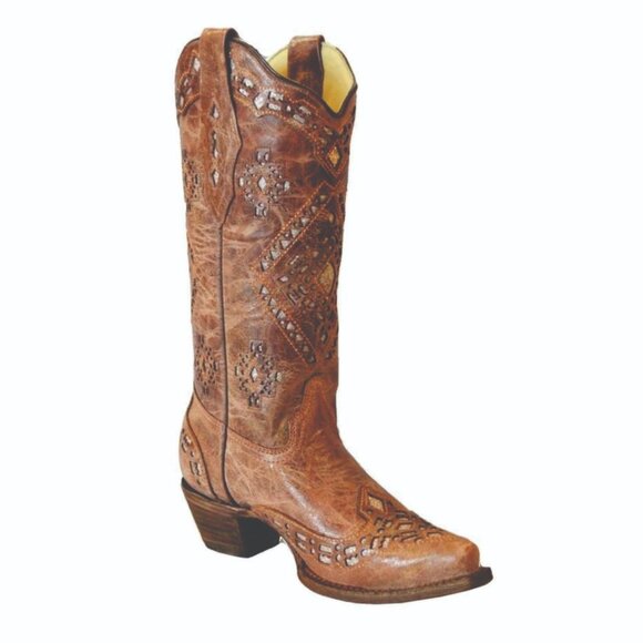 Women’s Corral Cognac Glitter Boots - Picture 2 of 9